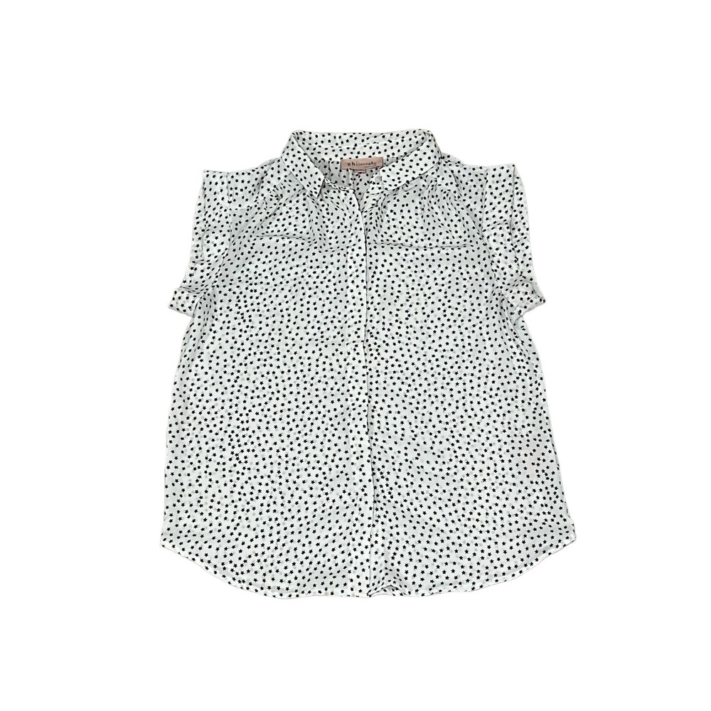 Women's Philosophy Short Sleeve Buttonup Blouse,‎ S, #391-O